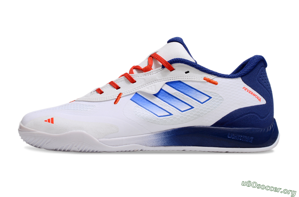 Adidas Fevernova IC Football Shoes - White/Blue/Red 3
