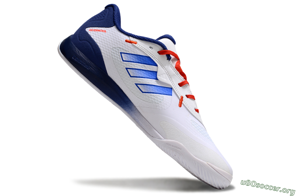 Adidas Fevernova IC Football Shoes - White/Blue/Red 4
