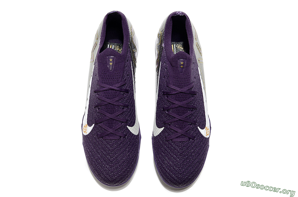 Nike Air Zoom Mercurial Vapor 16 Elite TF Football Shoes - Purple/White/Gold 4