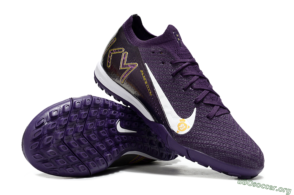 Nike Air Zoom Mercurial Vapor 16 Elite TF Football Shoes - Purple/White/Gold 0