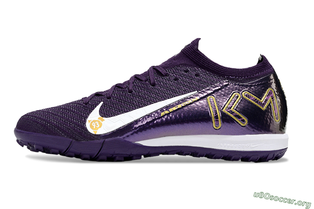 Nike Air Zoom Mercurial Vapor 16 Elite TF Football Shoes - Purple/White/Gold 3