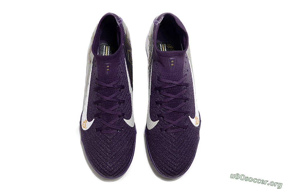 Nike Air Zoom Mercurial Superfly 10 Elite TF Football Shoes - Purple/White/Gold 4