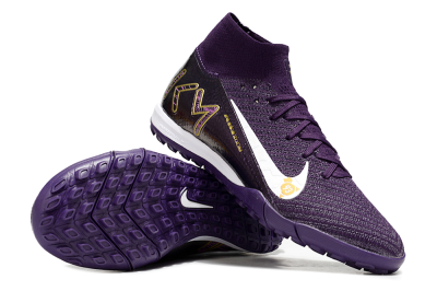Nike Air Zoom Mercurial Superfly 10 Elite TF Football Shoes - Purple/White/Gold