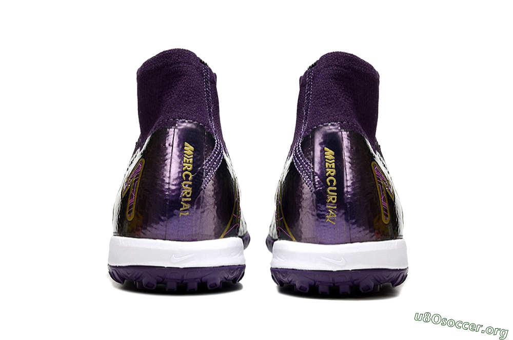 Nike Air Zoom Mercurial Superfly 10 Elite TF Football Shoes - Purple/White/Gold 5
