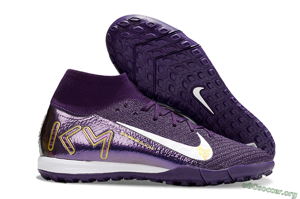 Nike Air Zoom Mercurial Superfly 10 Elite TF Football Shoes - Purple/White/Gold 2