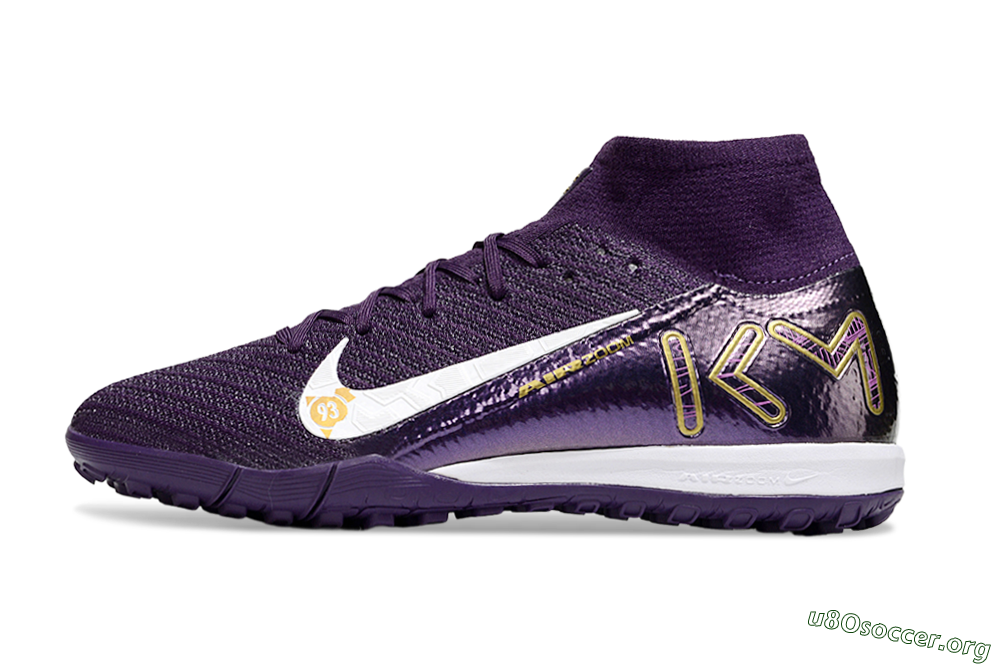 Nike Air Zoom Mercurial Superfly 10 Elite TF Football Shoes - Purple/White/Gold 3