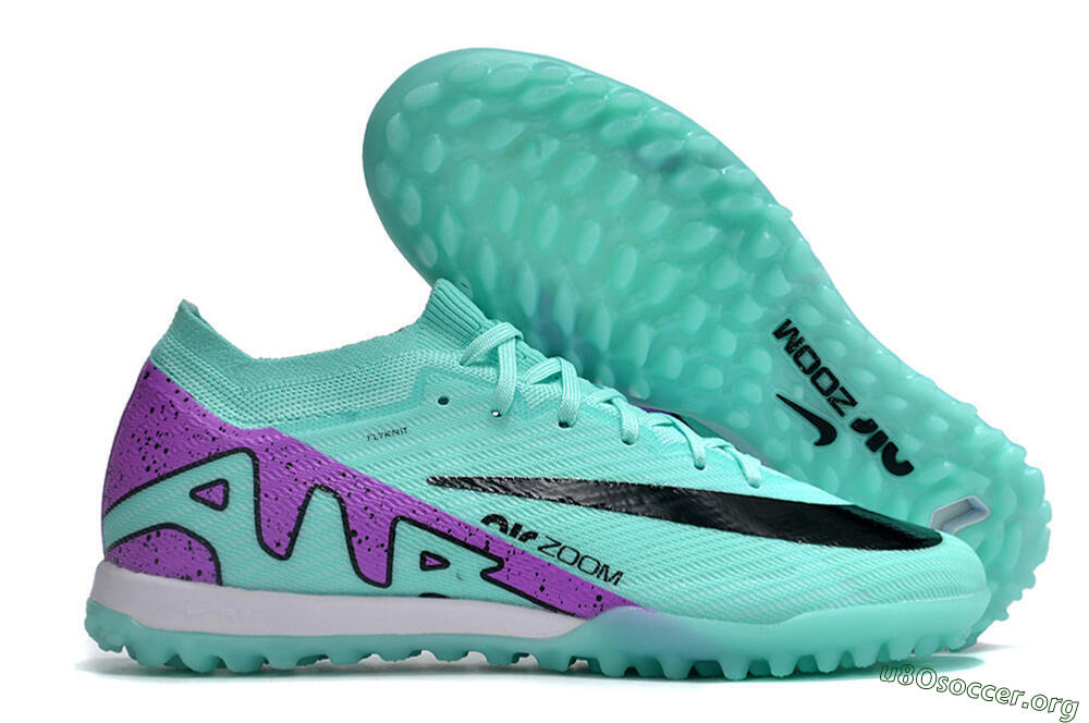 Nike Air Zoom Mercurial Vapor 16 Elite TF Football Shoes - Jade/Black/Purple 2