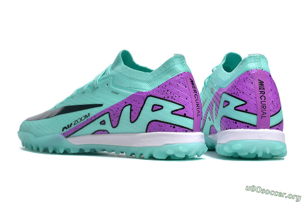 Nike Air Zoom Mercurial Vapor 16 Elite TF Football Shoes - Jade/Black/Purple 5