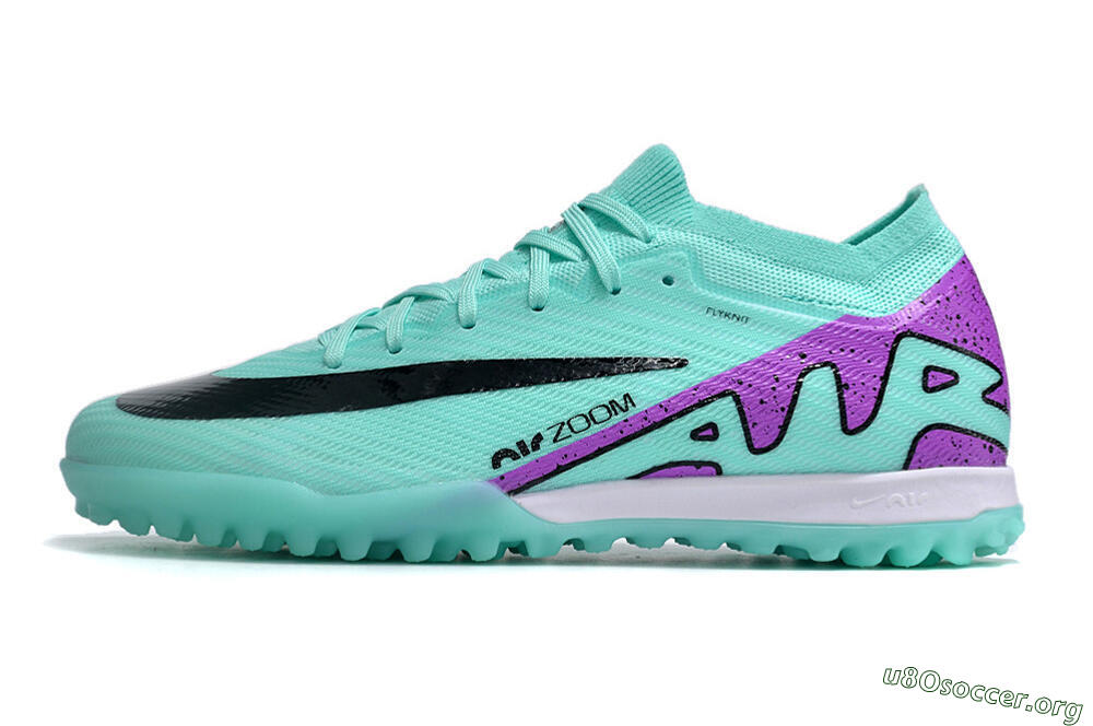 Nike Air Zoom Mercurial Vapor 16 Elite TF Football Shoes - Jade/Black/Purple 3