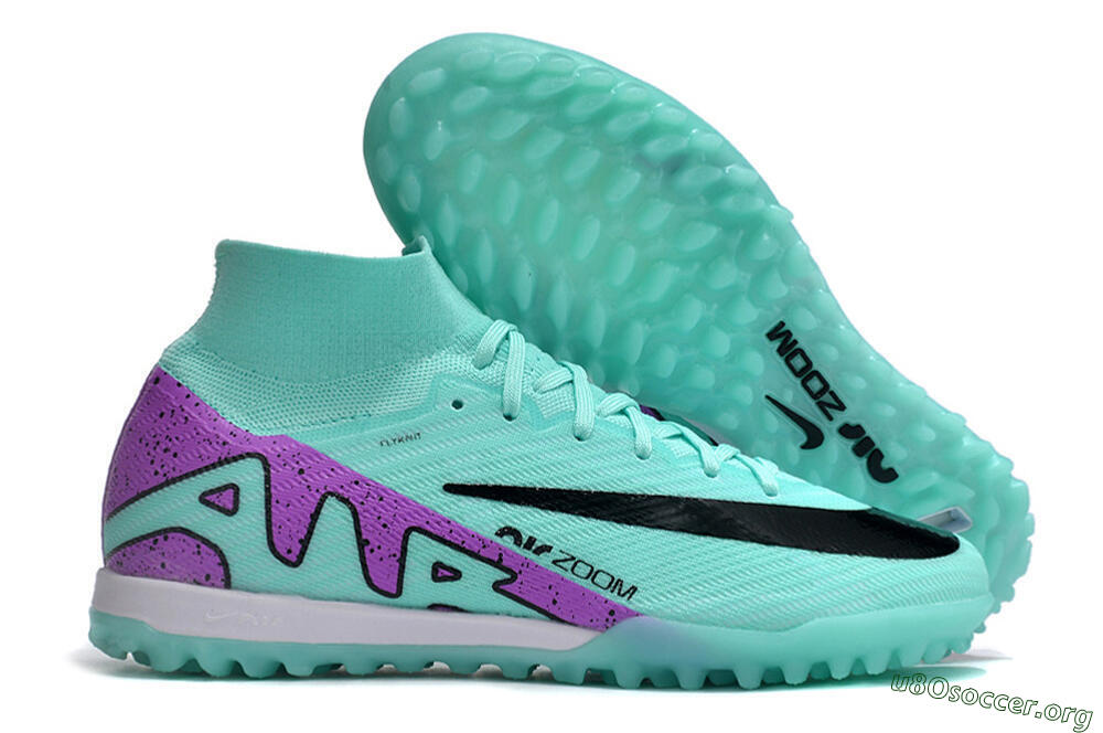 Nike Air Zoom Mercurial Superfly 10 Elite TF Football Shoes - Jade/Black/Purple 2