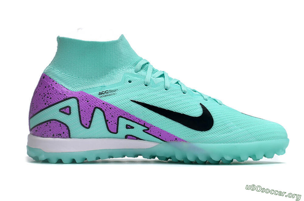 Nike Air Zoom Mercurial Superfly 10 Elite TF Football Shoes - Jade/Black/Purple 4