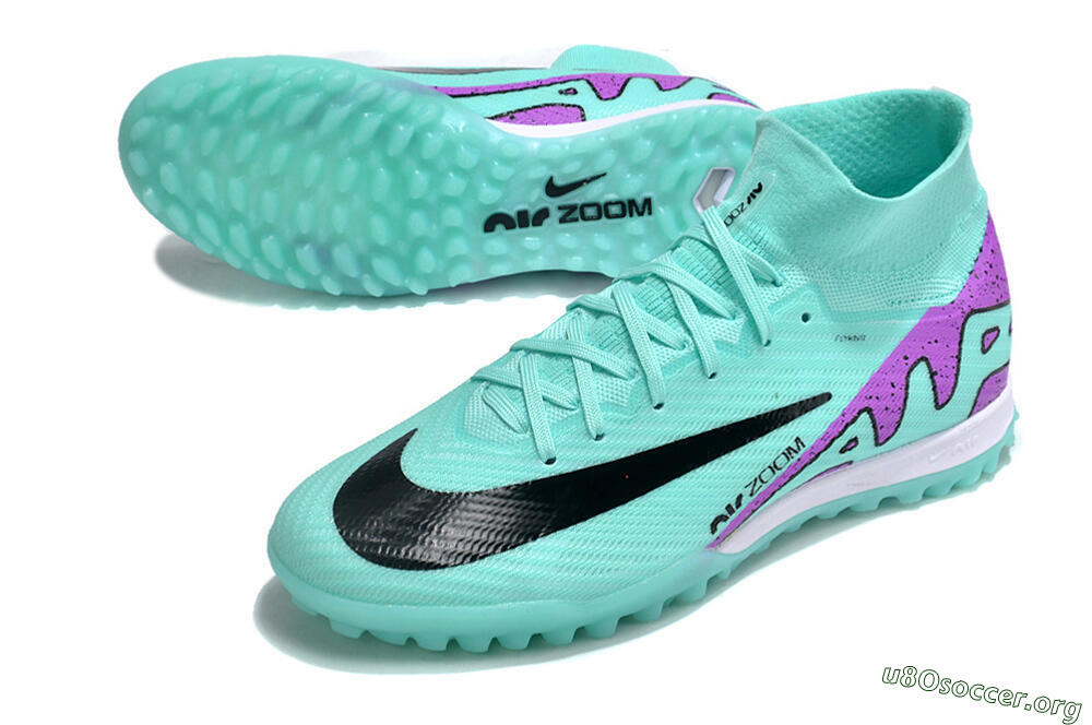 Nike Air Zoom Mercurial Superfly 10 Elite TF Football Shoes - Jade/Black/Purple 0