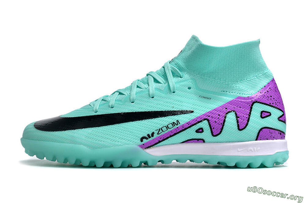 Nike Air Zoom Mercurial Superfly 10 Elite TF Football Shoes - Jade/Black/Purple 3