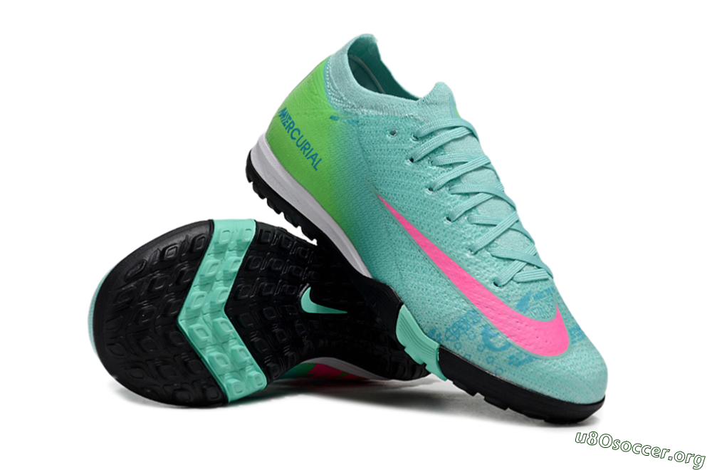 Nike Air Zoom Mercurial Vapor 16 Elite TF Football Shoes - Jade/Yellow/Pink 1