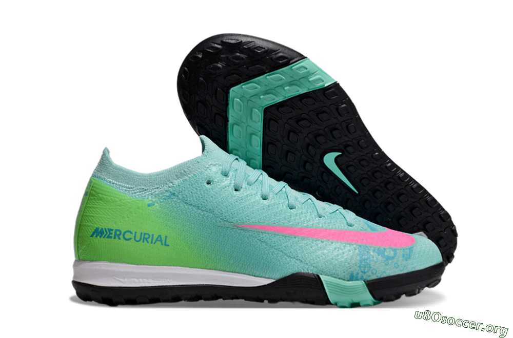Nike Air Zoom Mercurial Vapor 16 Elite TF Football Shoes - Jade/Yellow/Pink 2
