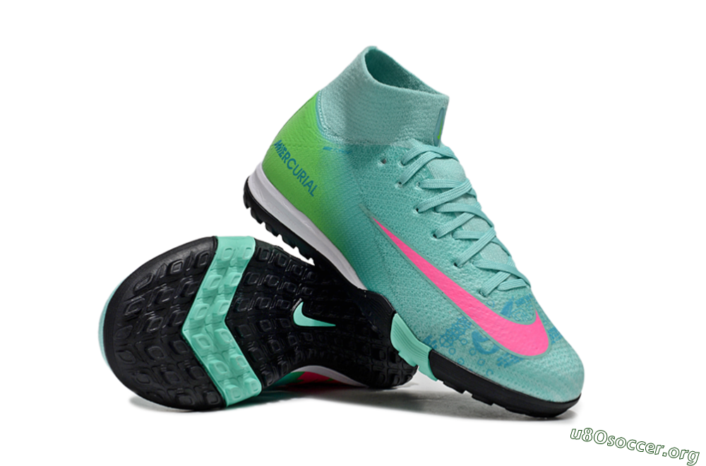 Nike Air Zoom Mercurial Superfly 10 Elite TF Football Shoes - Jade/Pink/Yellow 1