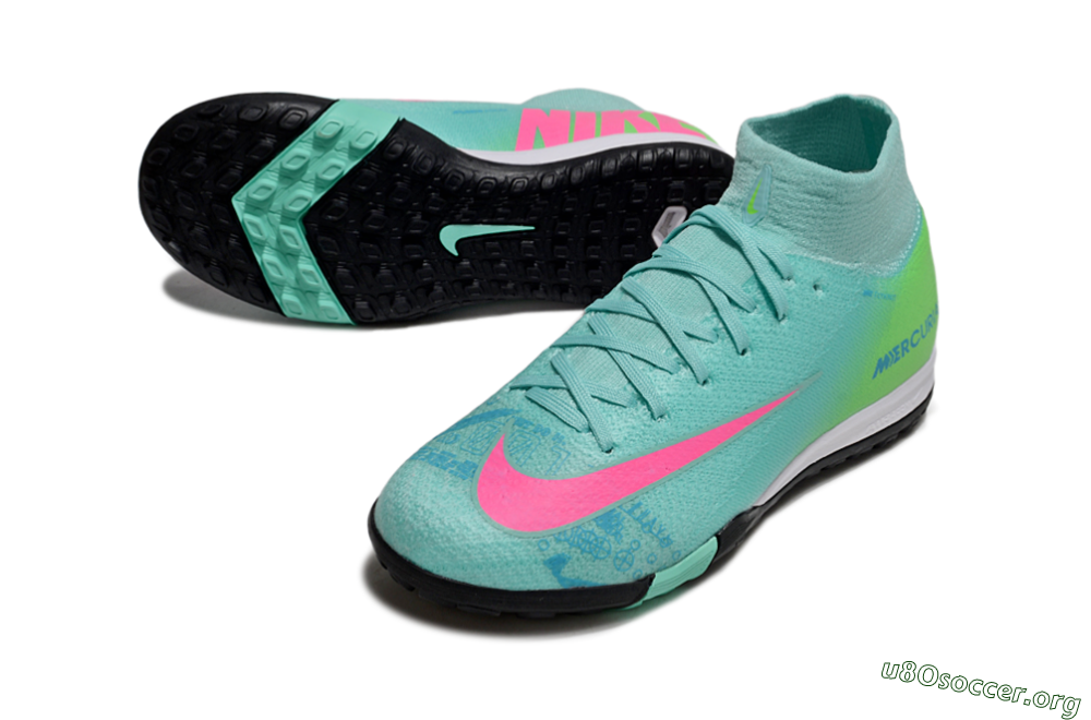 Nike Air Zoom Mercurial Superfly 10 Elite TF Football Shoes - Jade/Pink/Yellow 0