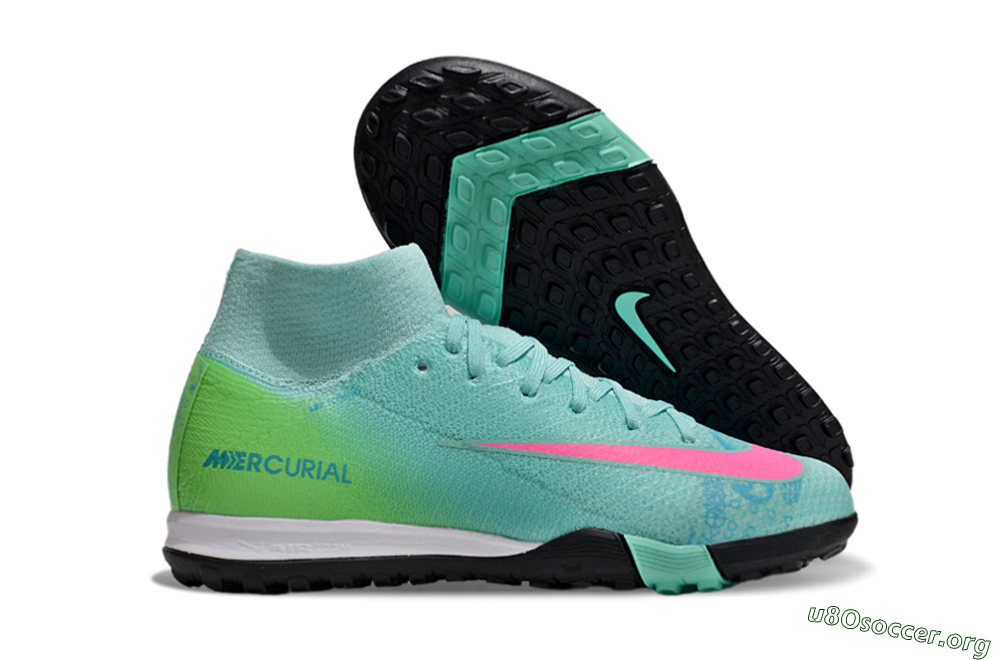 Nike Air Zoom Mercurial Superfly 10 Elite TF Football Shoes - Jade/Pink/Yellow 2