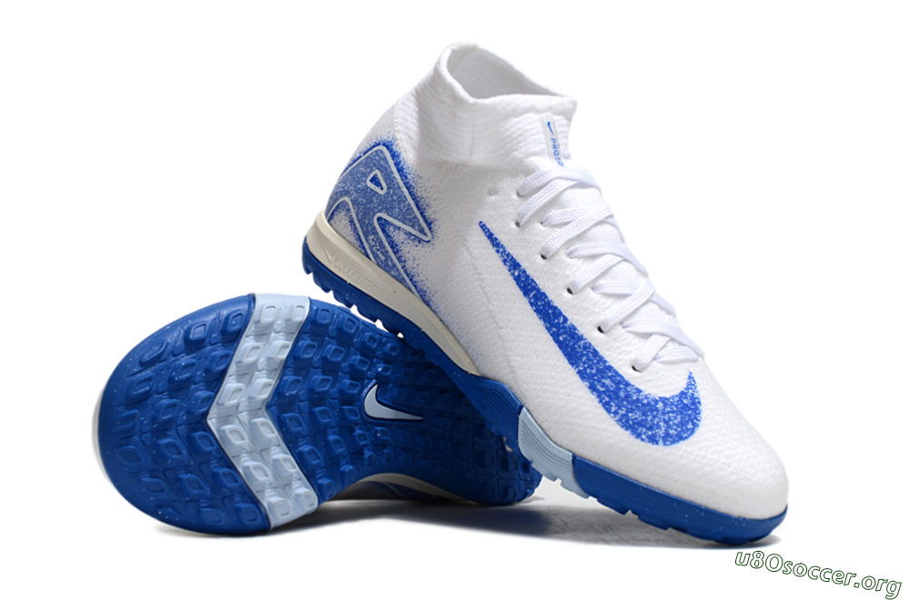 Nike Air Zoom Mercurial Superfly 10 Elite TF Football Shoes - White/Blue 1