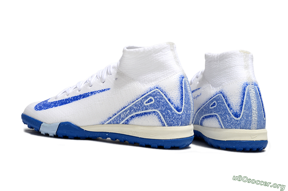 Nike Air Zoom Mercurial Superfly 10 Elite TF Football Shoes - White/Blue 5