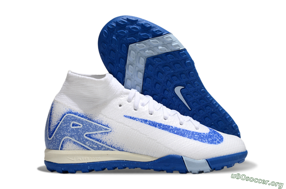 Nike Air Zoom Mercurial Superfly 10 Elite TF Football Shoes - White/Blue 2