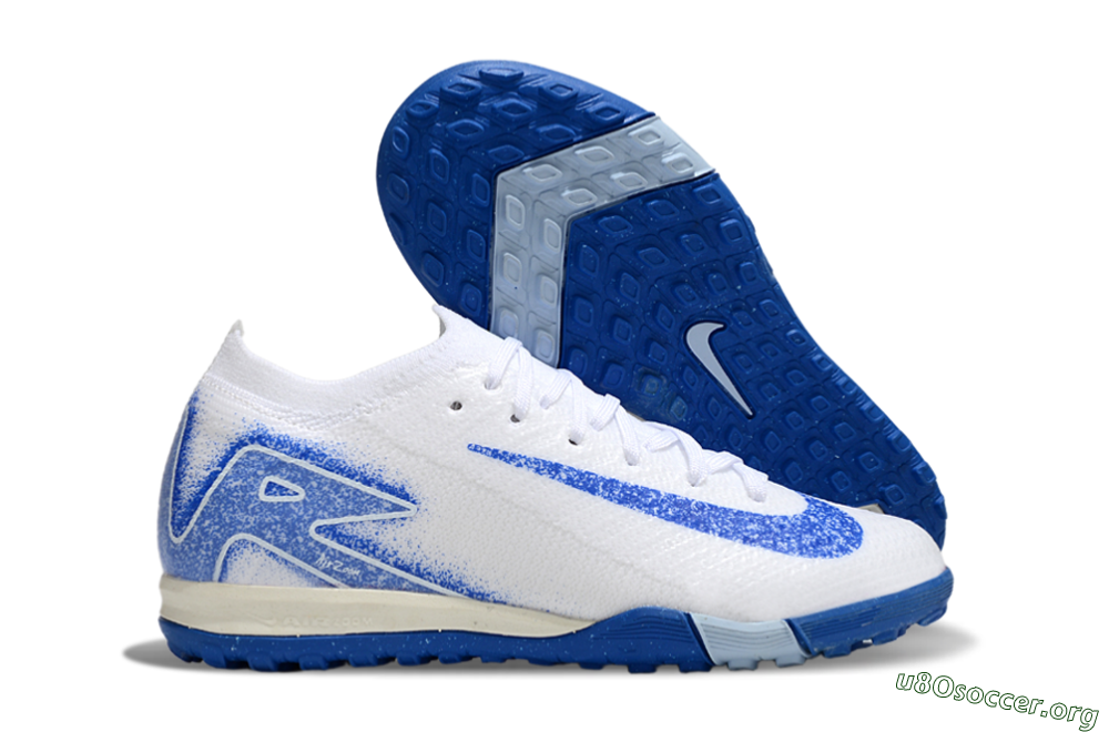 Nike Air Zoom Mercurial Vapor 16 Elite TF Football Shoes - White/Blue 2