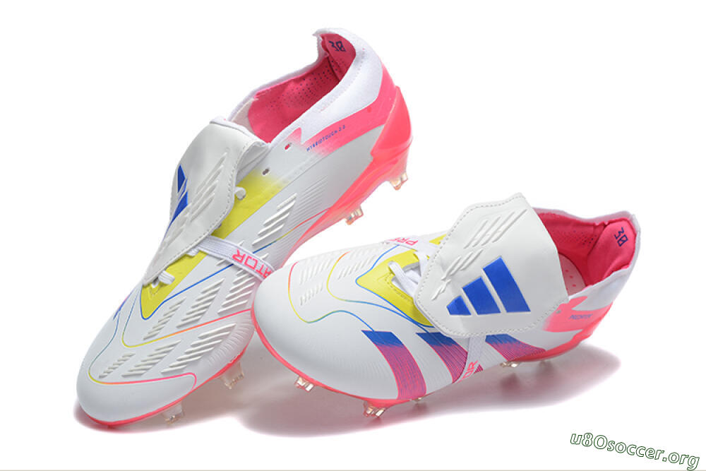 Adidas Predator 25 Elite Foldover Tongue FG Football Boots - White/Red/Blue 6