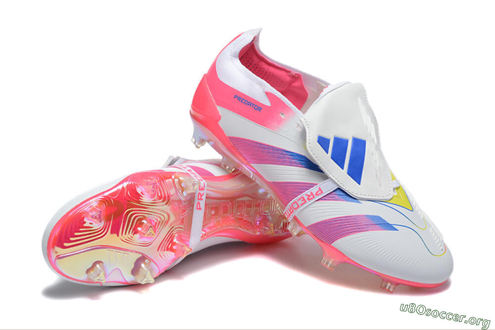 Adidas Predator 25 Elite Foldover Tongue FG Football Boots - White/Red/Blue 4