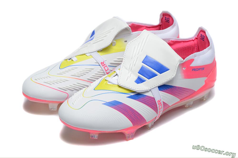 Adidas Predator 25 Elite Foldover Tongue FG Football Boots - White/Red/Blue 5