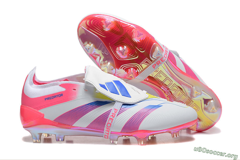 Adidas Predator 25 Elite Foldover Tongue FG Football Boots - White/Red/Blue 2