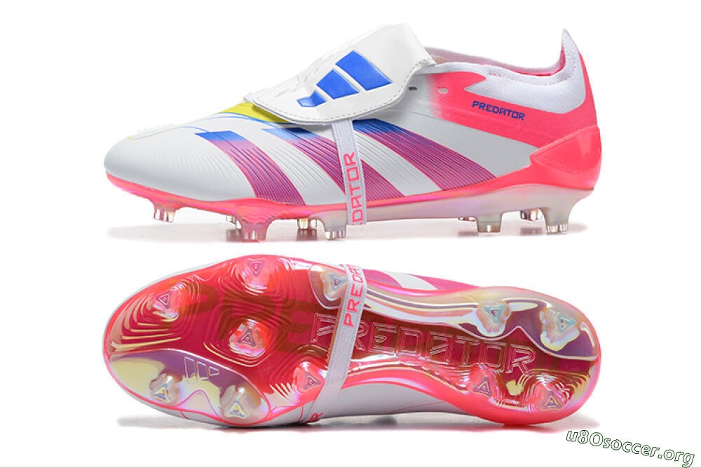 Adidas Predator 25 Elite Foldover Tongue FG Football Boots - White/Red/Blue 1