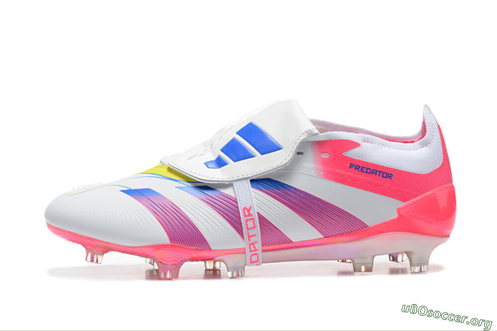 Adidas Predator 25 Elite Foldover Tongue FG Football Boots - White/Red/Blue 3