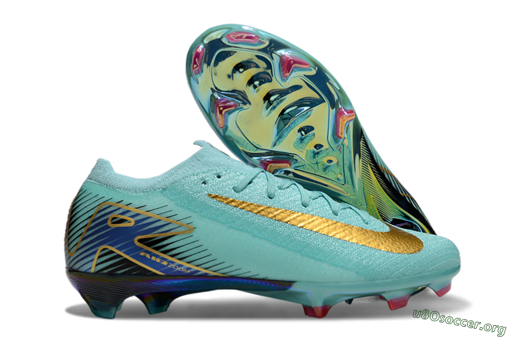 Nike Air Zoom Mercurial Vapor 16 Elite FG Football Boots - Jade/Gold/Blue 2