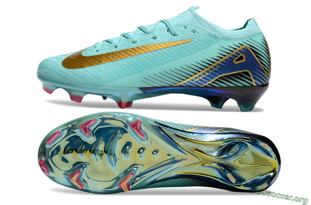 Nike Air Zoom Mercurial Vapor 16 Elite FG Football Boots - Jade/Gold/Blue 1
