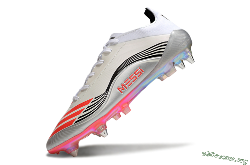 Messi x Adidas F50 Elite 2025 SG Football Boots - Silver/White/Black 5