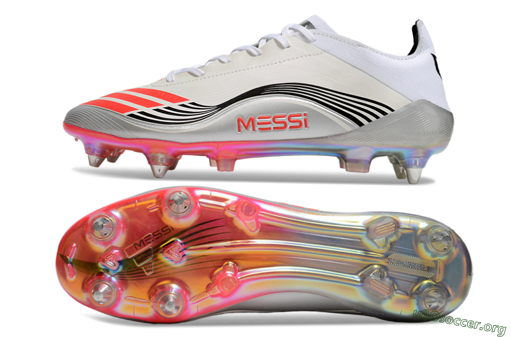 Messi x Adidas F50 Elite 2025 SG Football Boots - Silver/White/Black 1