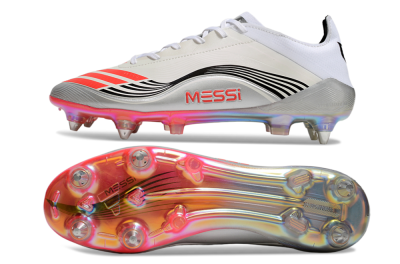 Messi x Adidas F50 Elite 2025 SG Football Boots - Silver/White/Black
