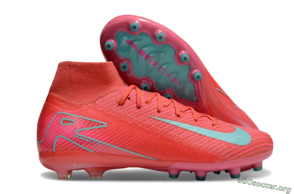 Nike Air Zoom Mercurial Superfly 10 Elite AG Football Boots - Red/Jade 2