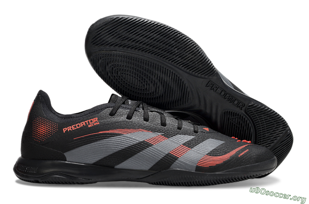Adidas Predator 25 Elite IC Football Shoes - Black/Grey/Red 2