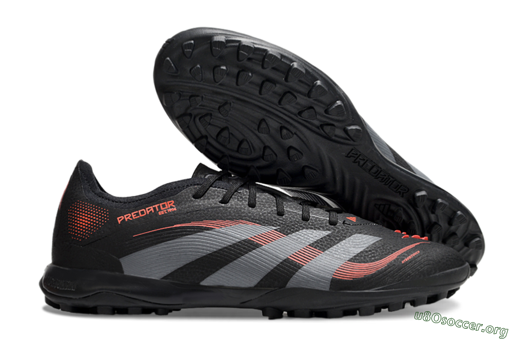 Adidas Predator 25 Elite TF Football Shoes - Black/Grey/Red 2