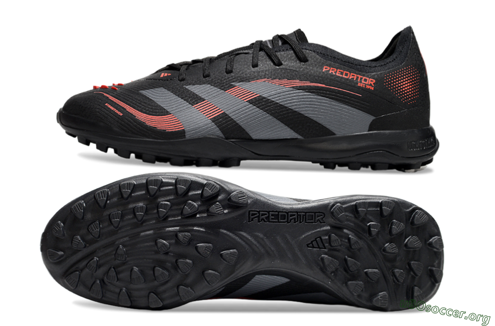 Adidas Predator 25 Elite TF Football Shoes - Black/Grey/Red 1
