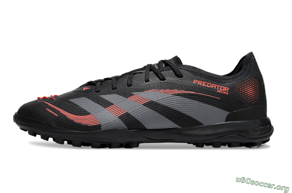 Adidas Predator 25 Elite TF Football Shoes - Black/Grey/Red 3
