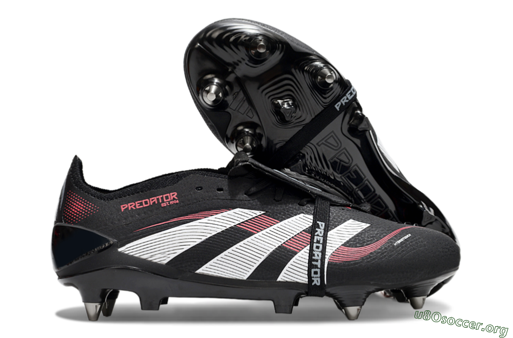 Adidas Predator 25 Elite Foldover Tongue SG Football Boots - Black/White/Red 2