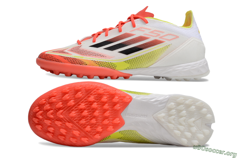 Adidas F50 Pro TF Football Shoes - White/Red/Yellow 1