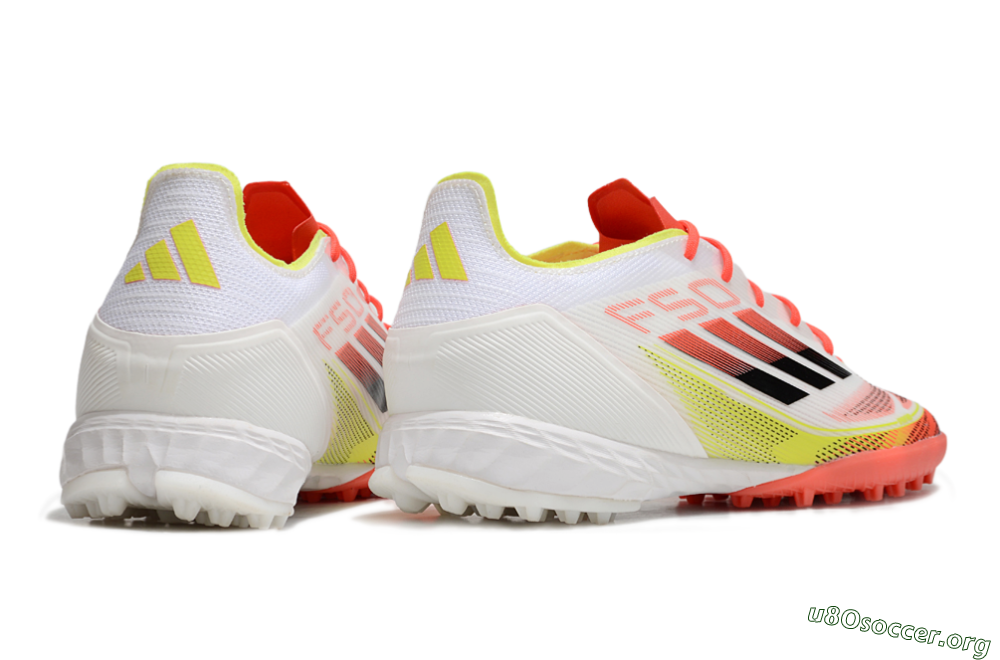 Adidas F50 Pro TF Football Shoes - White/Red/Yellow 6