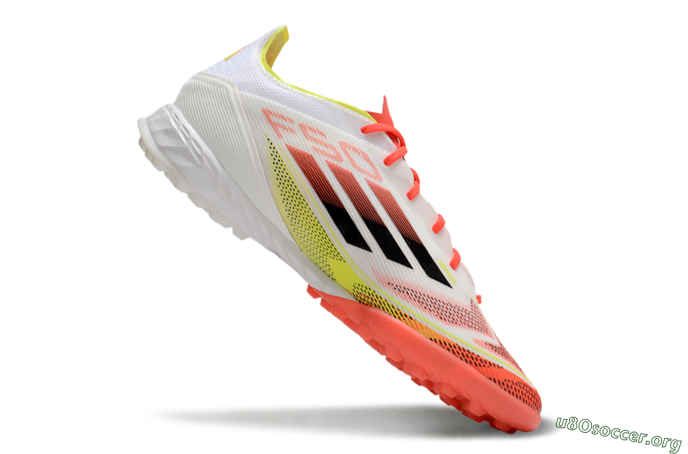 Adidas F50 Pro TF Football Shoes - White/Red/Yellow 4
