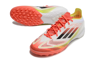 Adidas F50 Pro TF Football Shoes - White/Red/Yellow