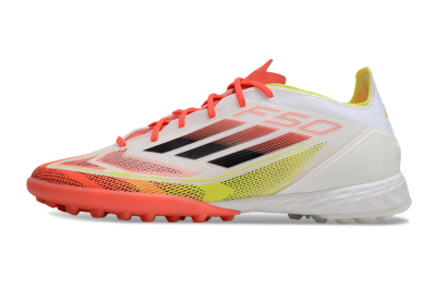 Adidas F50 Pro TF Football Shoes - White/Red/Yellow