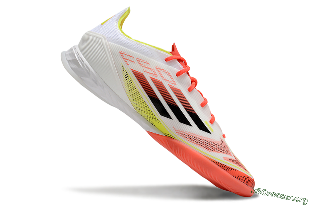 Adidas F50 Pro IC Football Shoes - White/Red/Yellow 4