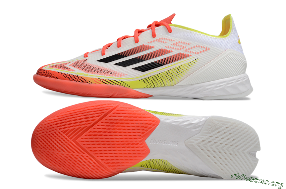 Adidas F50 Pro IC Football Shoes - White/Red/Yellow 1